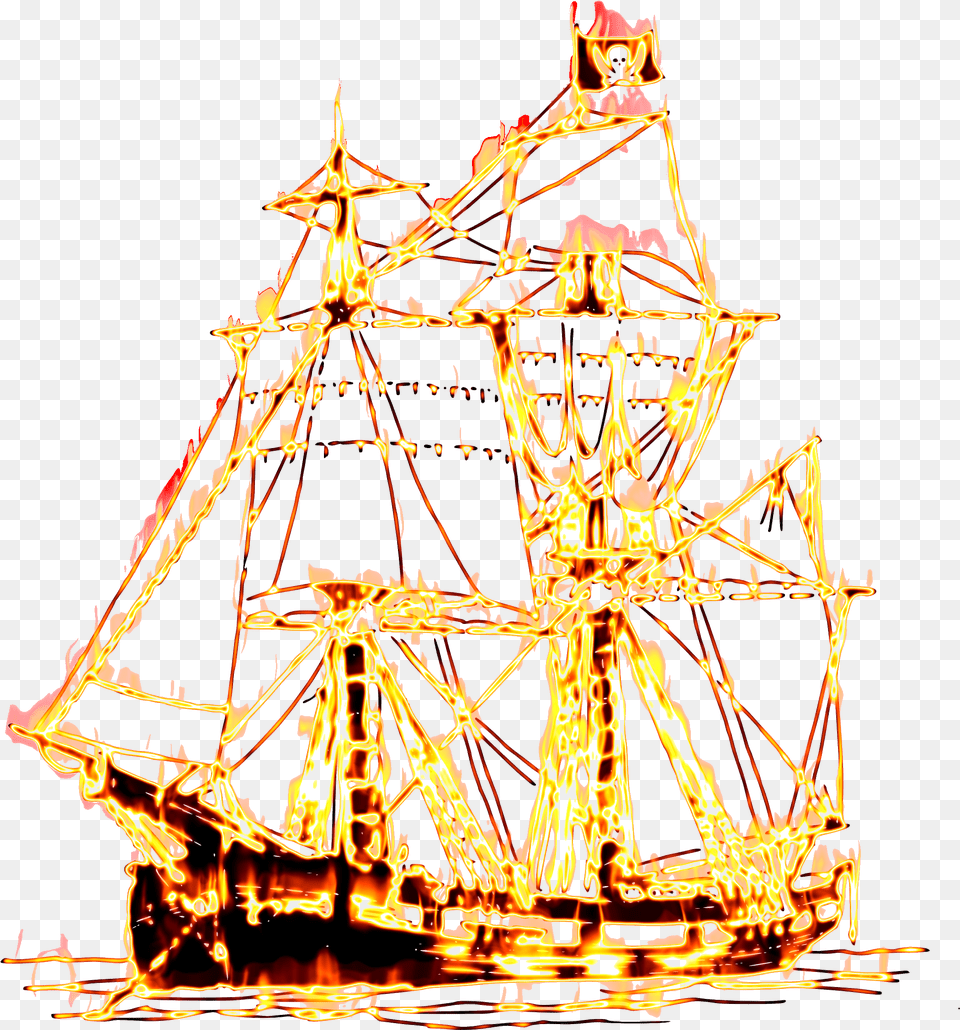 Pirate Clipart And Images Pirate Ship On Fire, Art, Chandelier, Lamp Png Image