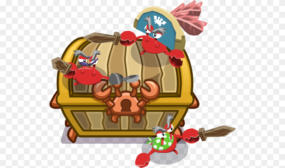 Pirate Crabs On Chest Crab Club Penguin Island, Treasure, Baby, Person Free Png Download