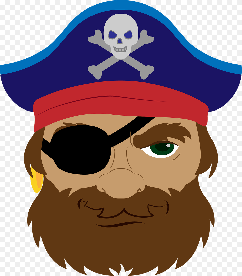 Pirate Face Clipart, Person, Head, Baby, Beard Free Png