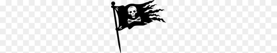 Pirate Flag, Gray Free Png