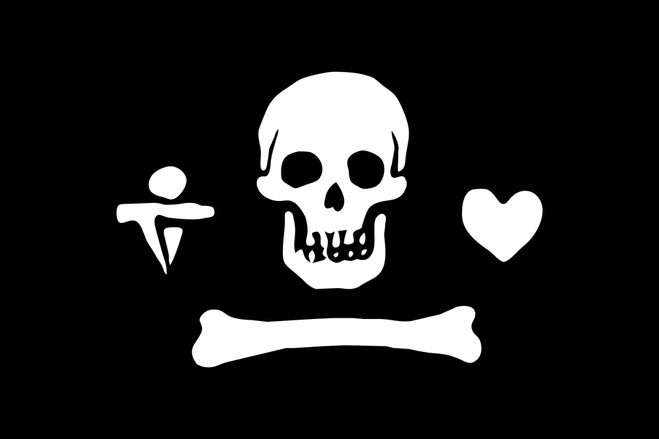 Pirate Flag Of Stede Bonnet Clipart, Stencil, Baby, Person, Face Free Png Download