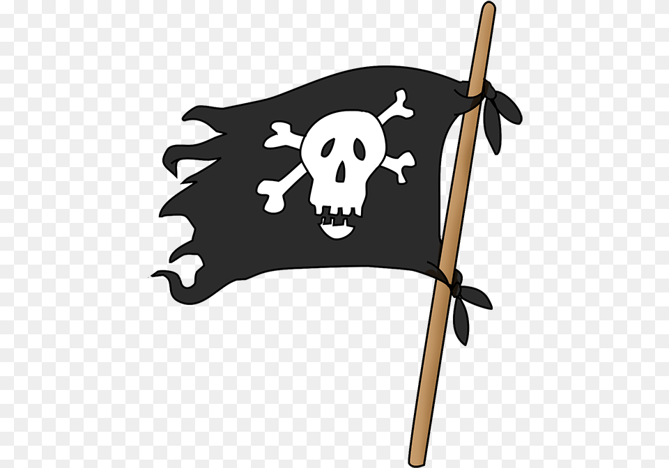 Pirate Flag With Scull And Bones Pirate Flag, Stencil, People, Person, Blade Free Transparent Png