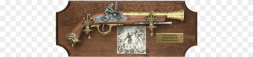 Pirate Flintlock Dark Wood Display Plaque Flintlock, Firearm, Gun, Handgun, Rifle Free Png