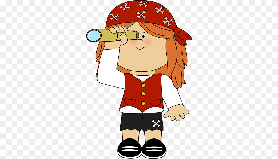 Pirate Girl With Telescope Pirate Clip Art, Baby, Person, Face, Head Free Png Download