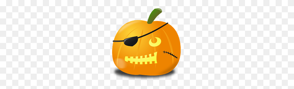 Pirate Halloween Pumpkin, Food, Plant, Produce, Vegetable Free Transparent Png