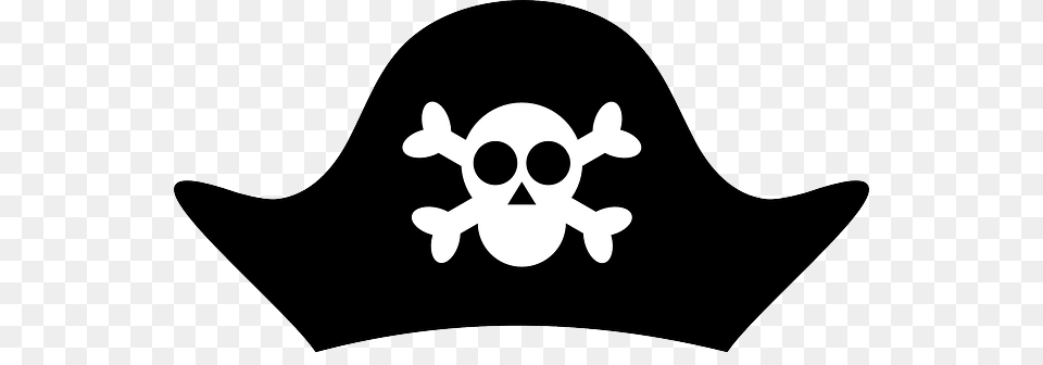 Pirate Hat Clipart, Stencil, Person, Clothing, Fish Free Png