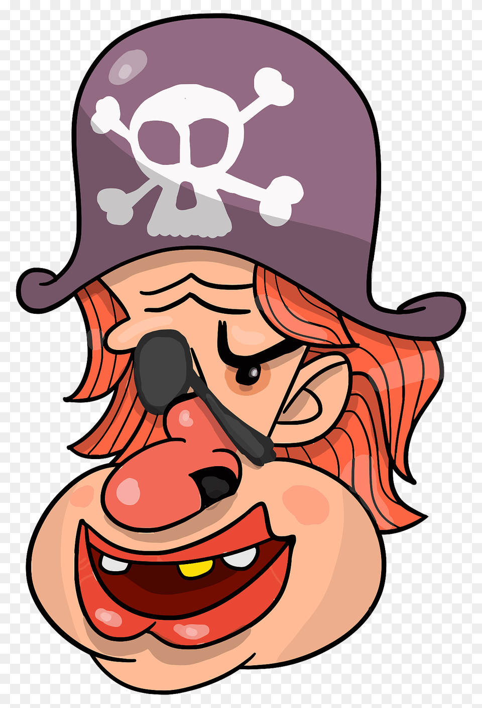Pirate Head Character Clipart, Clothing, Hat, Baby, Person Png