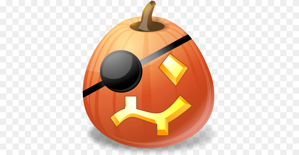 Pirate Icon Vista Halloween Emoticons Softiconscom Pumpkin Stickers In Whatsapp, Vegetable, Food, Produce, Plant Png Image