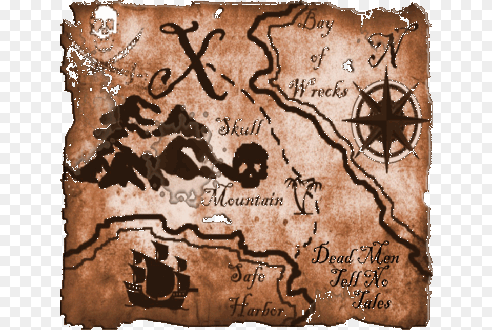 Pirate Map Pirate Treasure Map, Machine, Wheel Free Png Download