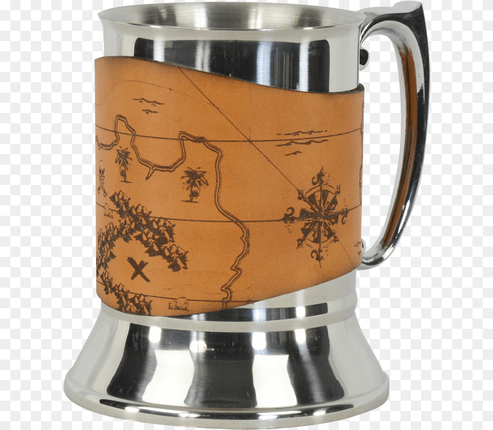 Pirate Map Tankard With Leather Wrap Tankard, Cup, Appliance, Device, Electrical Device Free Png