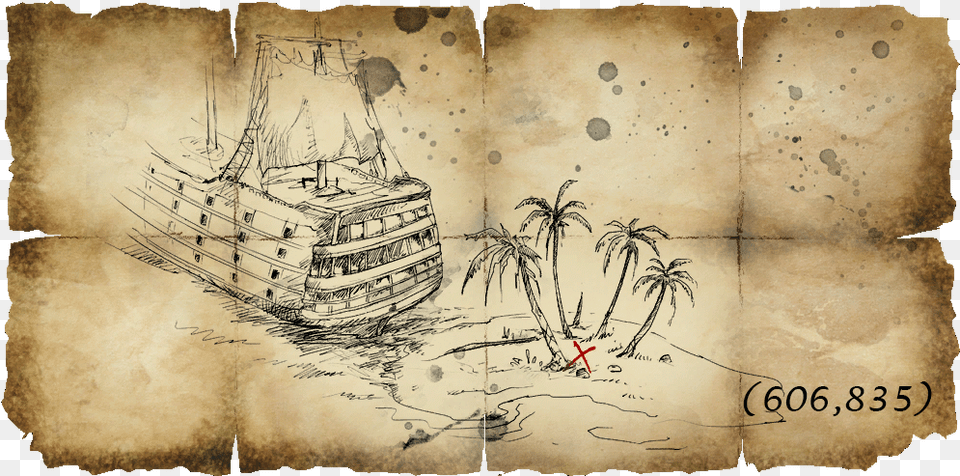 Pirate Map Template Assassin39s Creed Black Flag Treasure In A Island, Art, Boat, Transportation, Vehicle Free Transparent Png