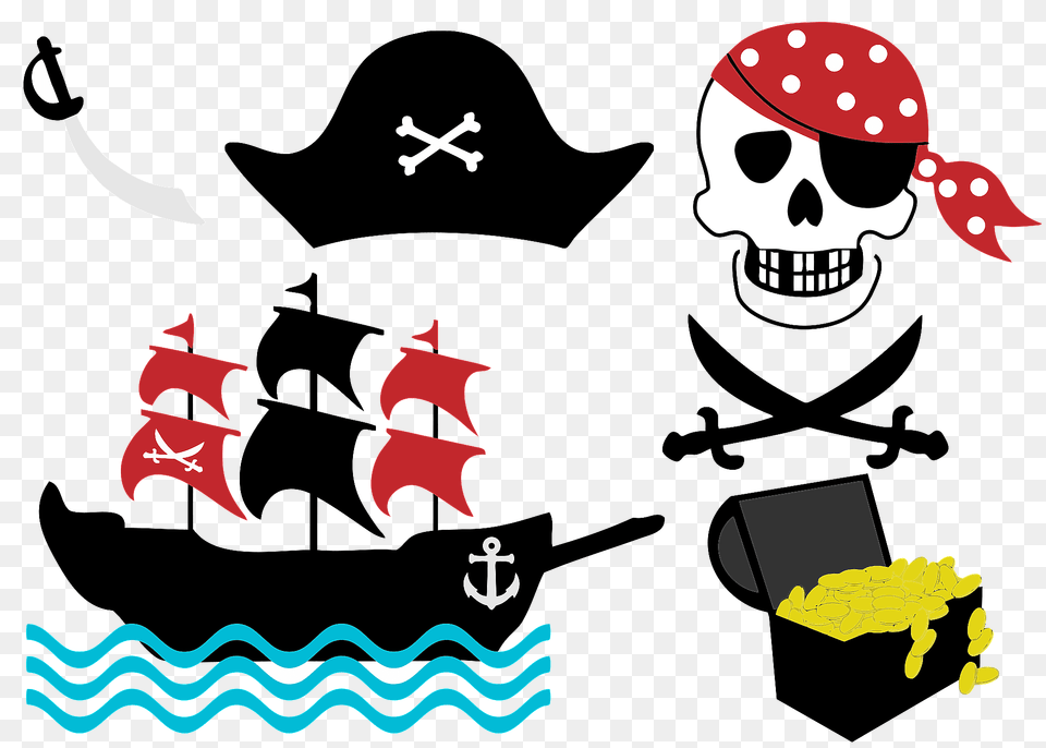 Pirate Paraphernalia Clipart, Person, Baby, Animal, Fish Png
