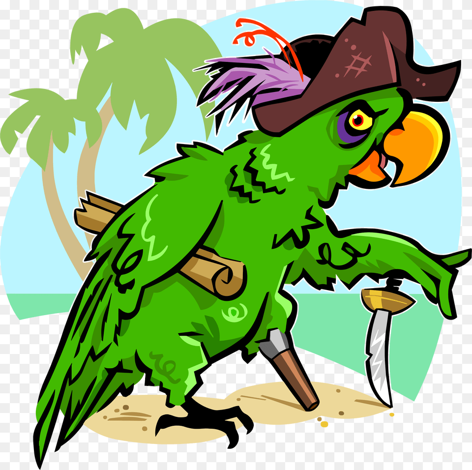 Pirate Parrot Cartoon Treasure Map Pirate Parrot Clip Art, Animal, Beak, Bird, Baby Png