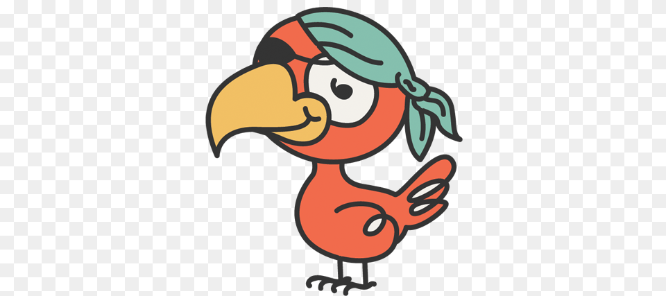 Pirate Parrot Kids Sticker, Animal, Beak, Bird, Baby Png Image