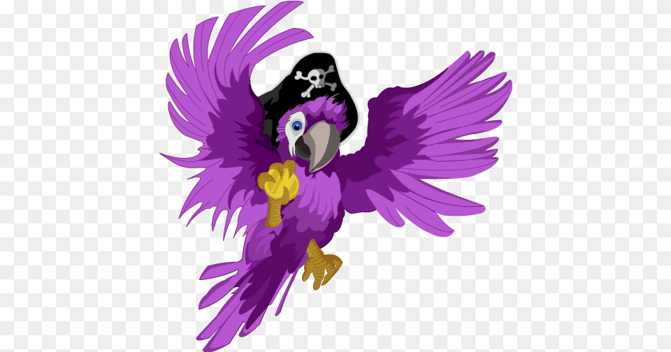 Pirate Parrot Transparent Pirate Parrot Transparent Background, Purple, Animal, Bird, Vulture Free Png Download