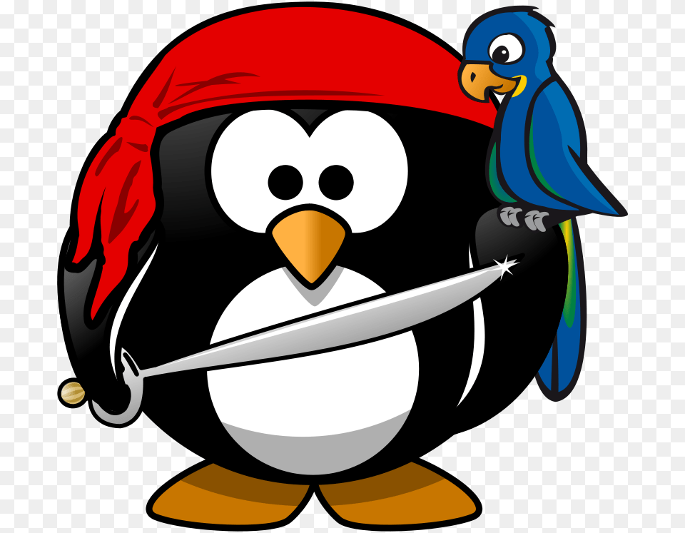 Pirate Penguin, Animal, Beak, Bird, Knife Png