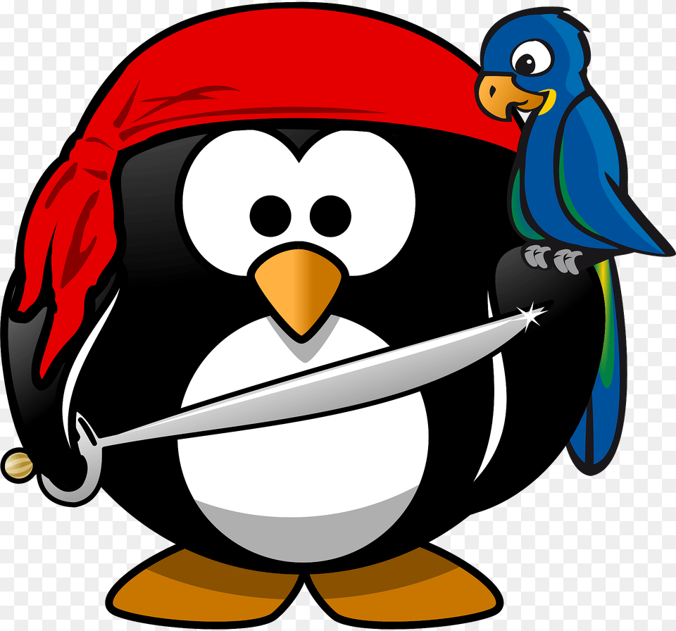 Pirate Penguin And Parrot Clipart, Animal, Beak, Bird Free Transparent Png