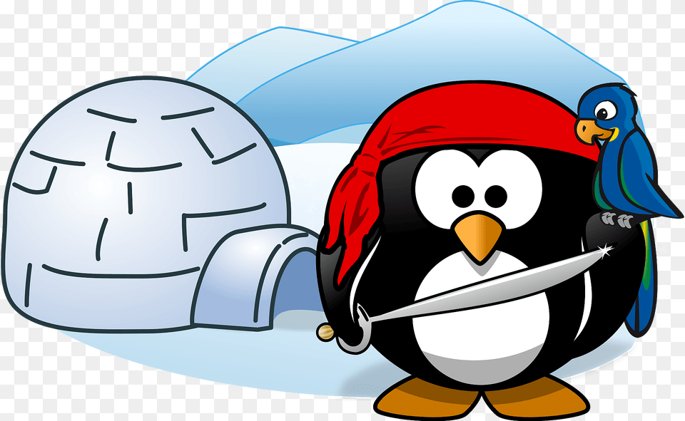 Pirate Penguin In Antarctica Clipart, Nature, Outdoors, Snow, Igloo Png