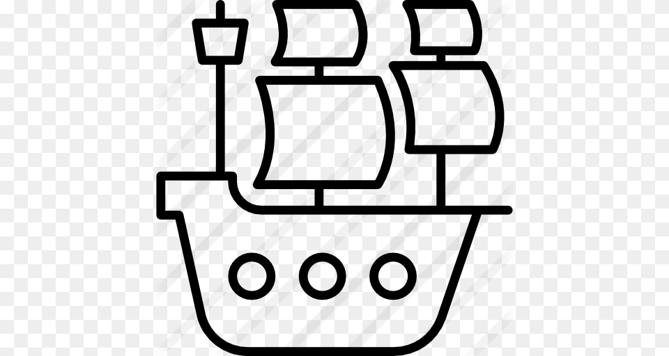 Pirate Ship, Gray Free Png Download