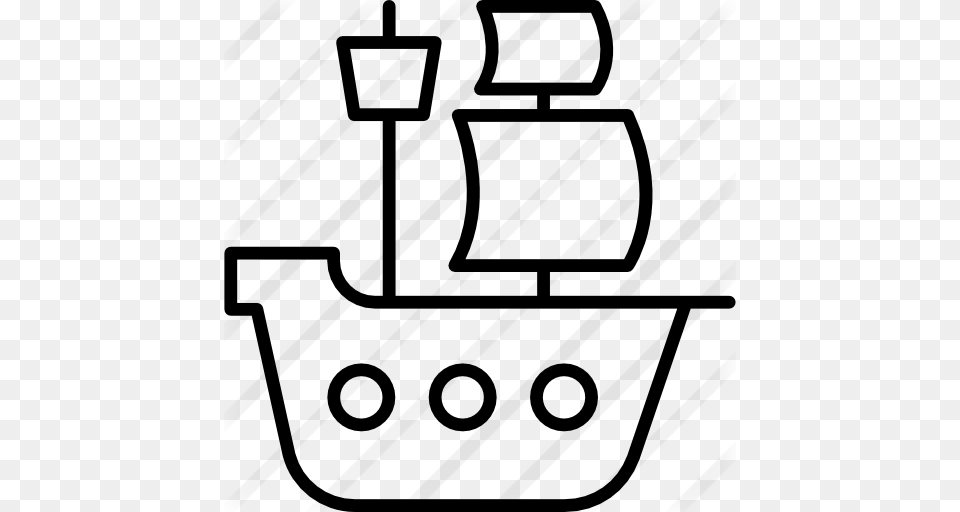 Pirate Ship, Gray Free Png Download