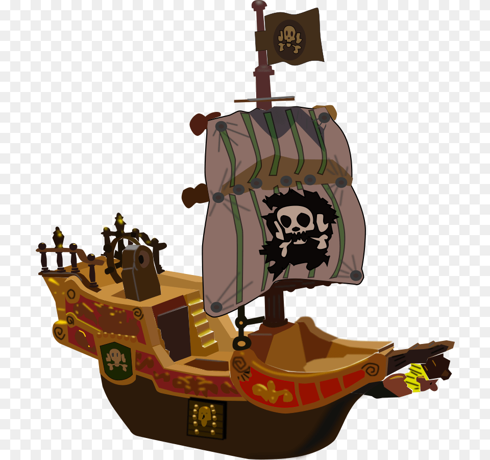 Pirate Ship Clip Arts For Web, Person, Bulldozer, Machine, Transportation Png