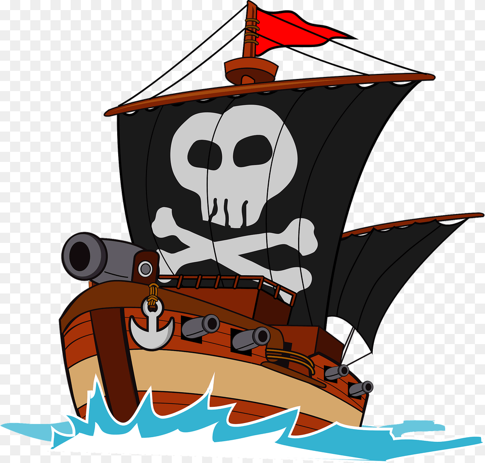 Pirate Ship Clipart, Person, Boat, Sailboat, Transportation Png