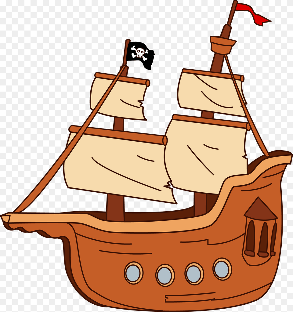 Pirate Ship Clipart, Bulldozer, Machine, Boat, Sailboat Free Transparent Png