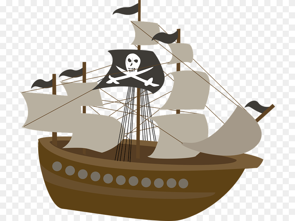 Pirate Ship Kids Children Sea Pirate Ship Web Transparent Background Pirate Ship Clip Art, Boat, Sailboat, Transportation, Vehicle Free Png