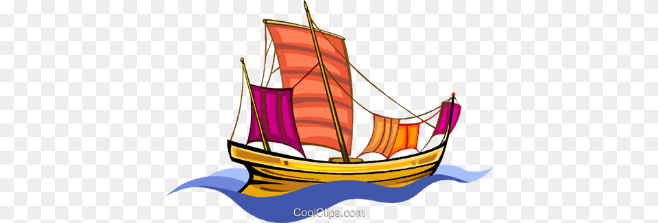 Pirate Ship Royalty Vector Clip Art Illustration, Boat, Sailboat, Transportation, Vehicle Free Png Download