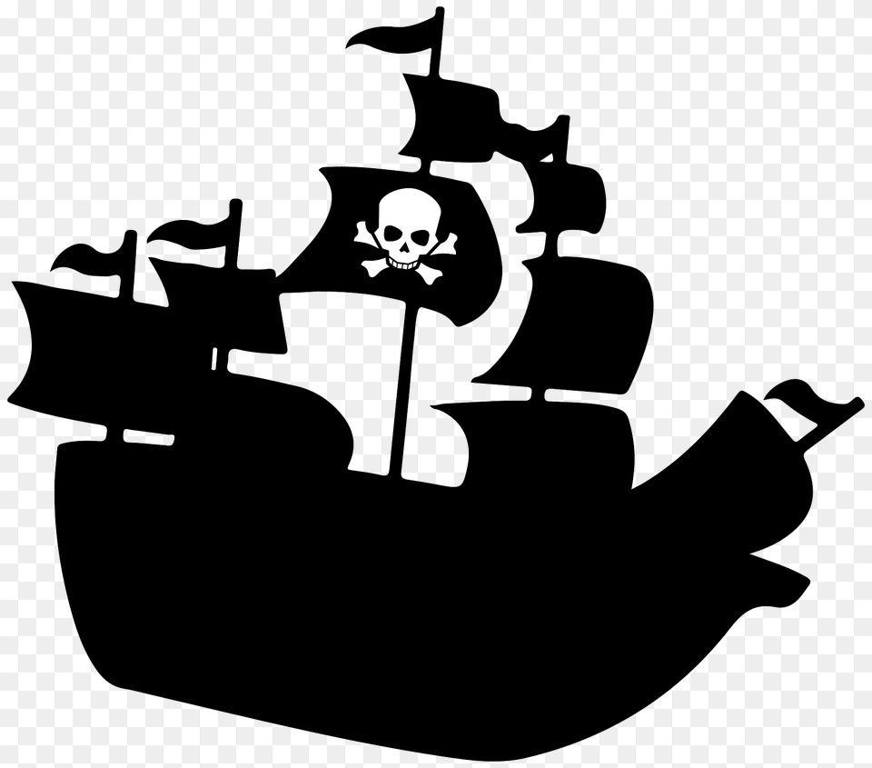 Pirate Ship Silhouette, People, Person, Stencil, Baby Free Transparent Png