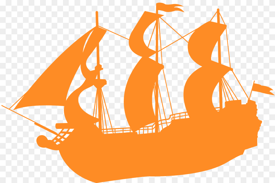 Pirate Ship Silhouette, Boat, Sailboat, Transportation, Vehicle Png Image