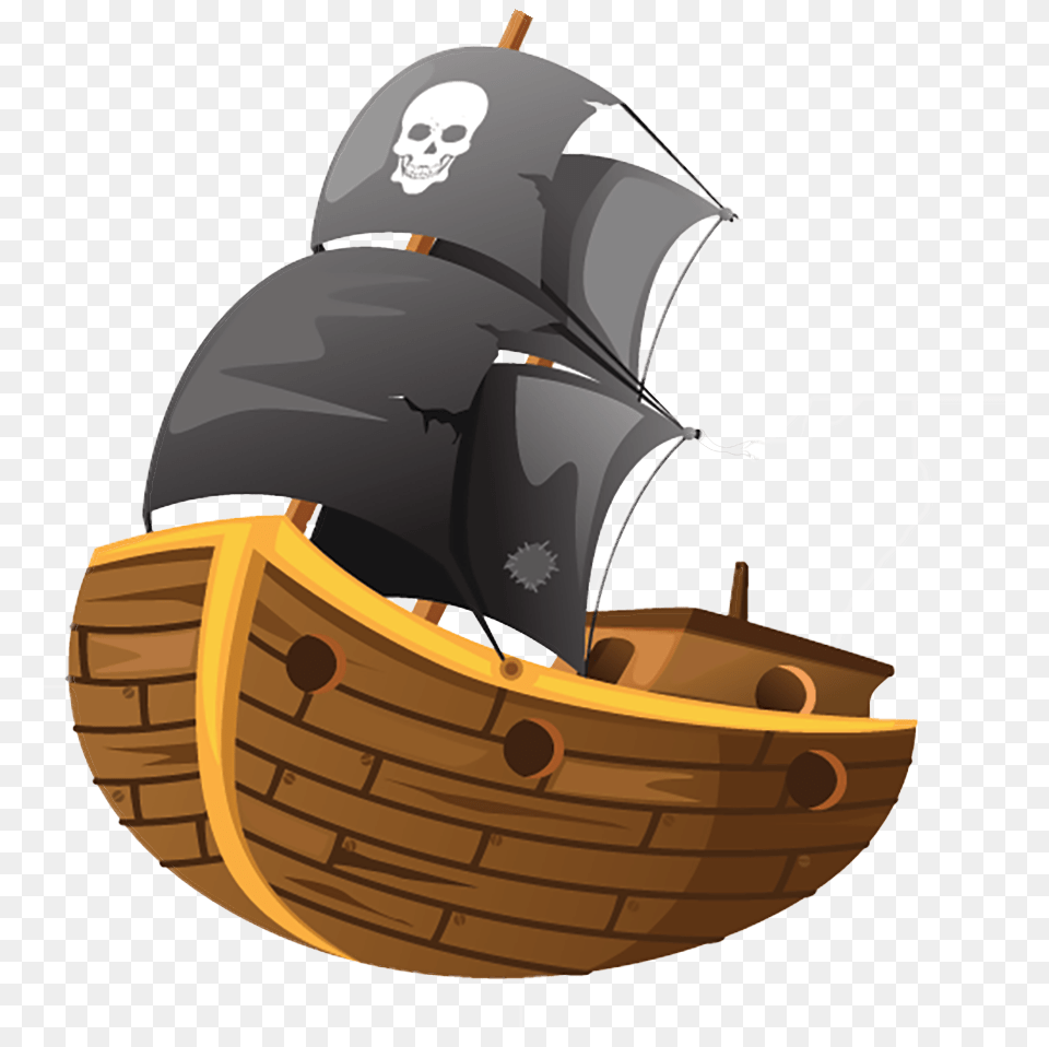 Pirate Ship Treasure, Boat, Dinghy, Transportation, Vehicle Png