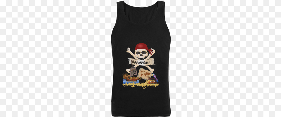 Pirate Ship Treasure Chest And Jolly Roger Men39s Shoulder Iphone 5 Or 5s Wallet Case Black Bones, Clothing, Tank Top, T-shirt, Baby Png Image
