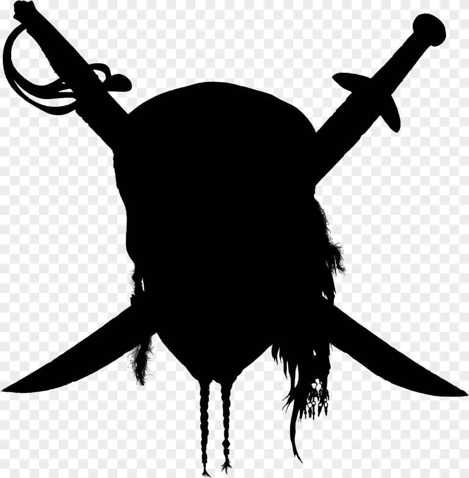 Pirate Silhouette Pirates Of Caribbean Logo, Gray Png Image