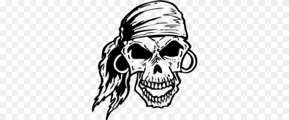 Pirate Sku Drawing, Gray Free Png