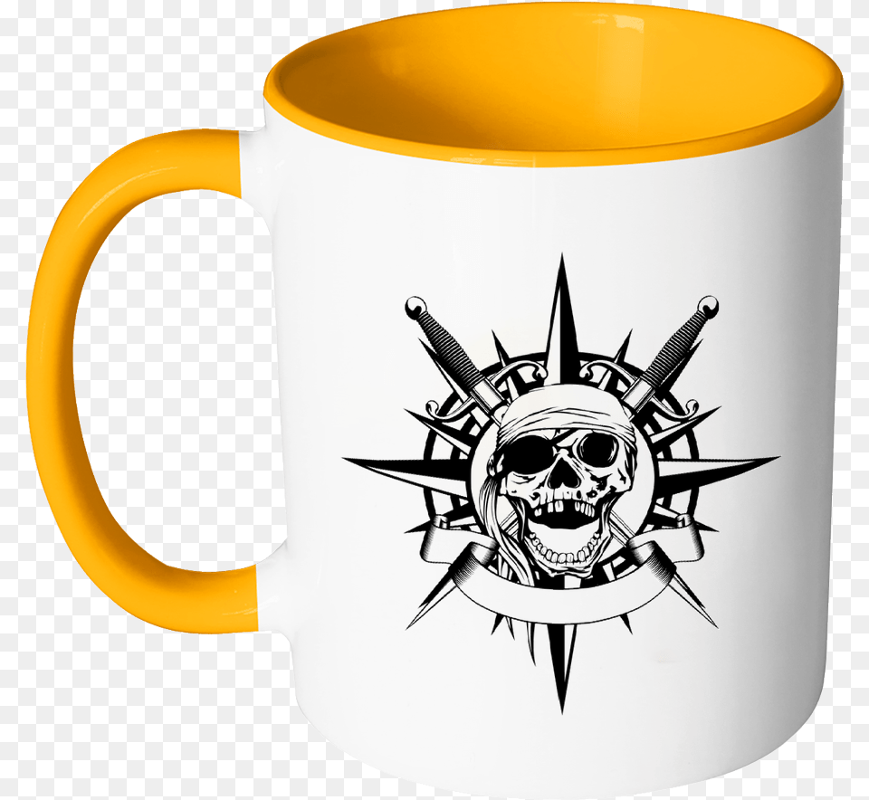 Pirate Skull Accent Mug, Cup, Beverage, Coffee, Coffee Cup Free Png Download