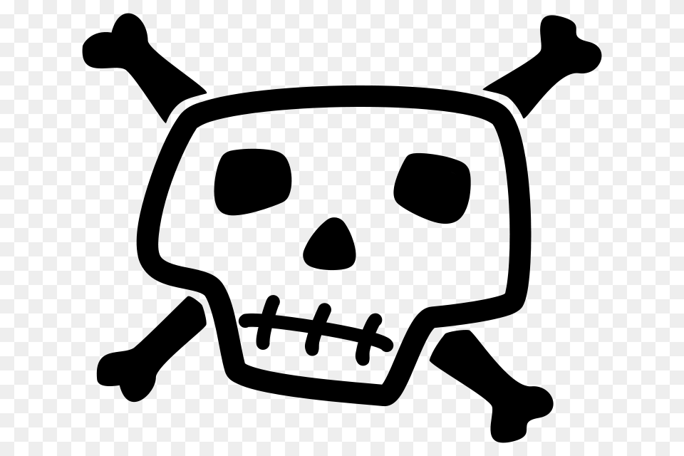 Pirate Skull And Bones, Gray Png