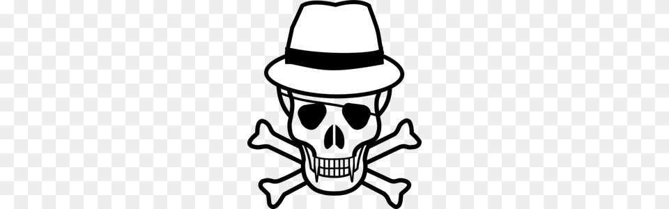 Pirate Skull And Crossbones Clip Art, Clothing, Hat, Sun Hat, Hardhat Free Transparent Png