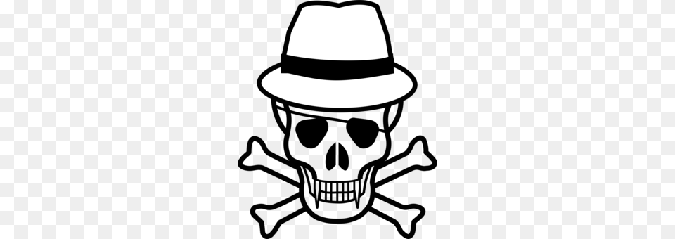 Pirate Skull And Crossbones Jolly Roger, Clothing, Hat, Sun Hat, Hardhat Free Png Download