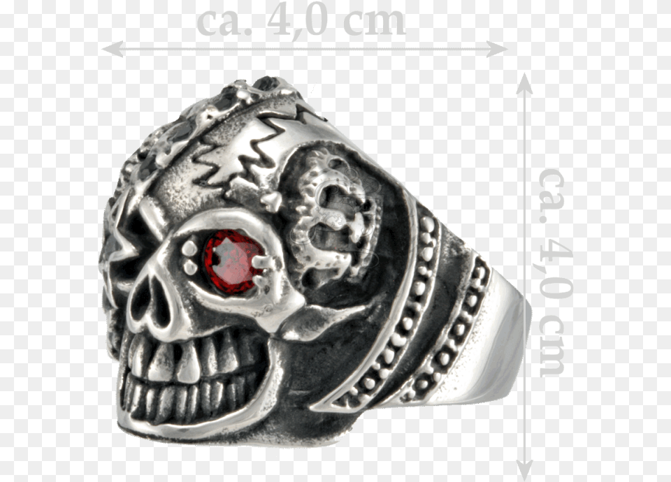 Pirate Skull Eye Patch Biker Ring Stainless Steel 316l Skull, Accessories, Jewelry, Gemstone, Person Free Transparent Png