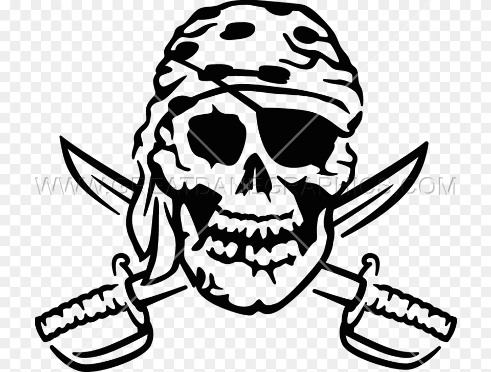 Pirate Skull Production Ready Artwork For T Shirt Printing, Animal, Fish, Sea Life, Shark Png Image