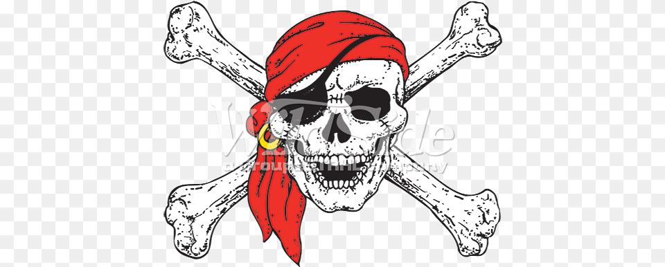 Pirate Skull Red Bandana Jolly Roger Skull Crossbones Pirate Costume Birthday, Person, Accessories, Face, Head Free Png Download