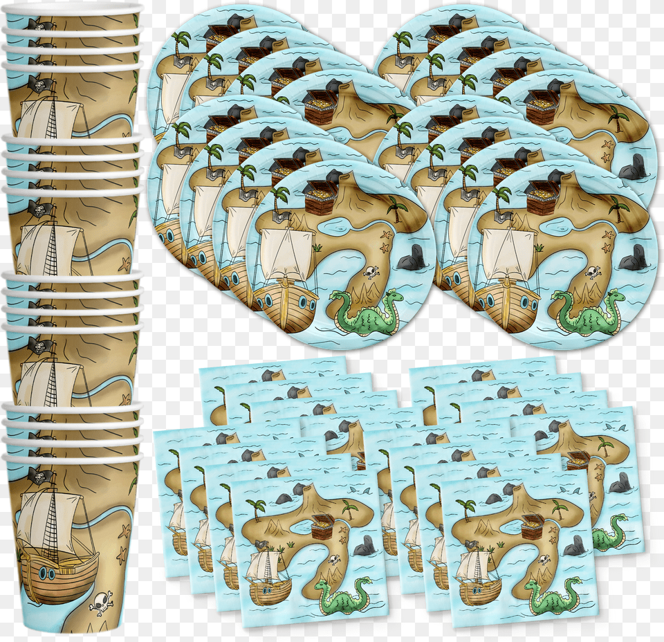 Pirate Treasure Map Birthday Party Tableware Kit For Png