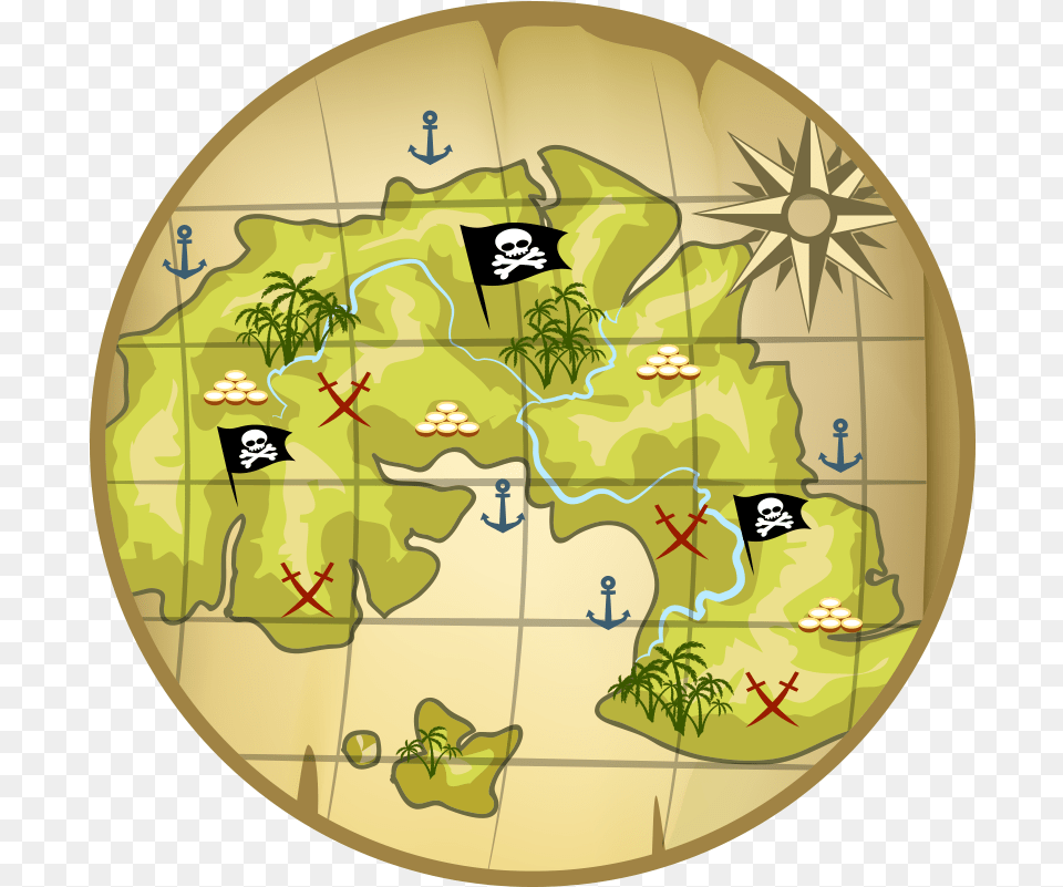 Pirate Treasure Map Kids Vinyl Carpet Map, Chart, Plot, Astronomy, Outer Space Free Png