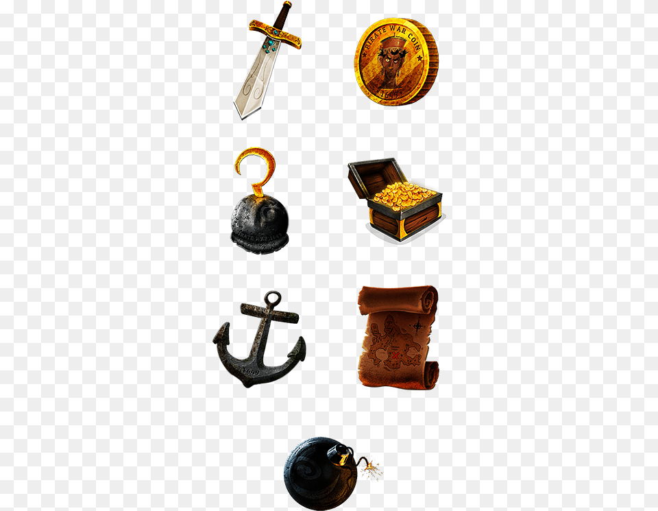 Pirate Treasure Slot Game Decorative, Cross, Symbol, Weapon, Sword Free Png