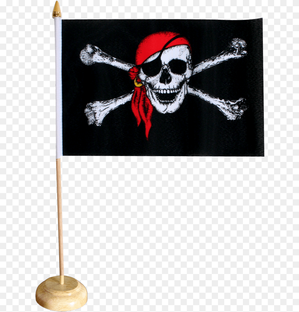 Pirate With Bandana Table Flag Pirate Flag, Person, Face, Head Png