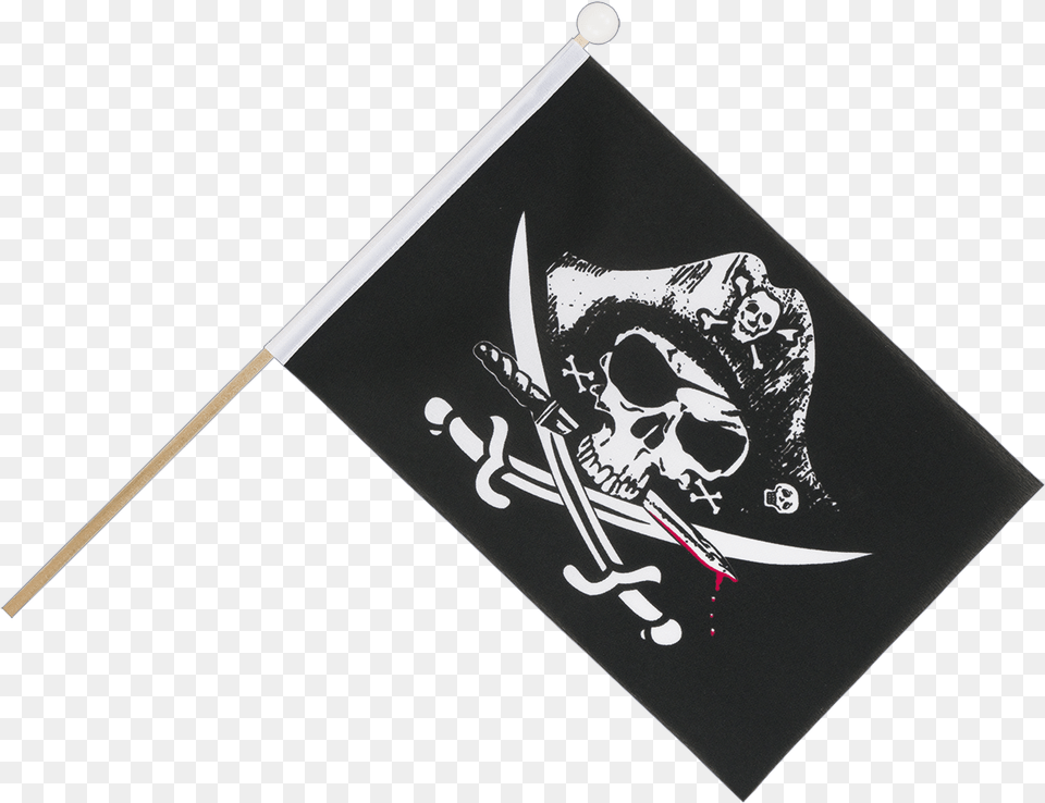 Pirate With Bloody Sabre Hand Waving Flag 6x9quot Cartoon, Person, Text, Blade, Dagger Png