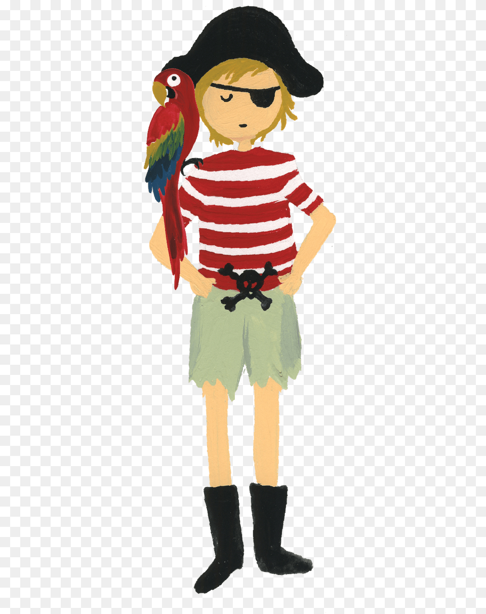 Pirate With Parrot Print Amp Cut File Cartoon, Person, Clothing, Footwear, Shoe Free Transparent Png