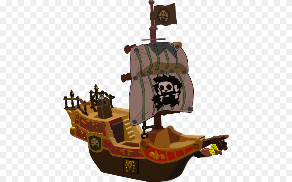 Pirates Clipart Free Pirate Ship Clip Art, Person, Bulldozer, Machine, Transportation Png