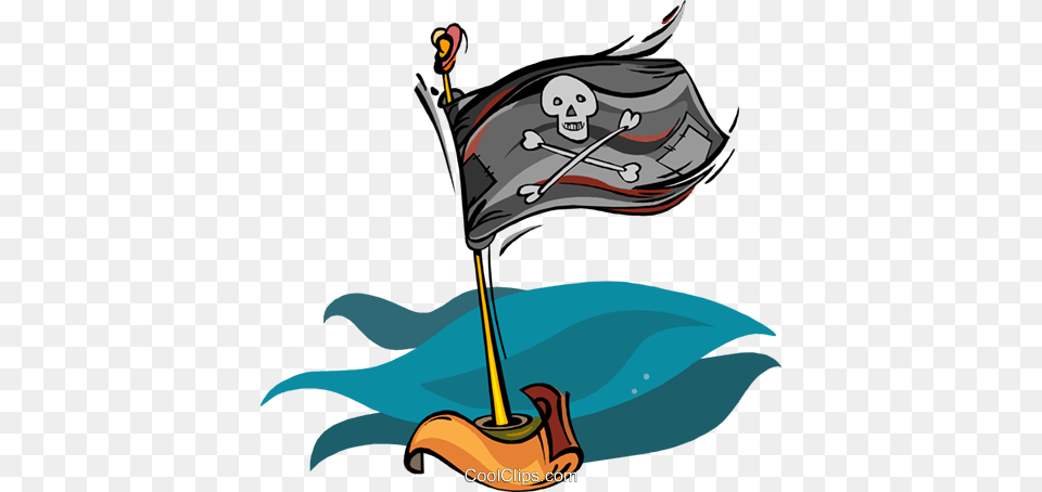 Pirates Flag Royalty Vector Clip Art Illustration, Cartoon Free Png Download